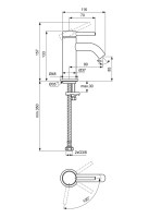MEDIDAS MONOMANDO LAVABO CERALINE NUOVO IDEAL STANDARD